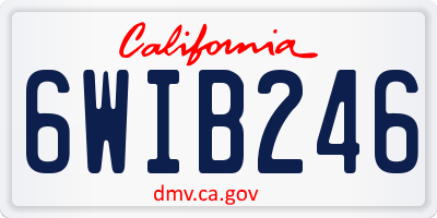 CA license plate 6WIB246