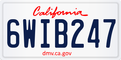 CA license plate 6WIB247