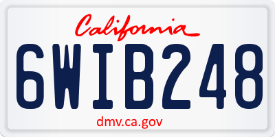 CA license plate 6WIB248