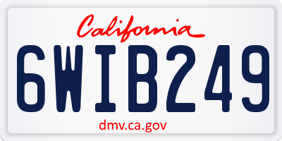 CA license plate 6WIB249