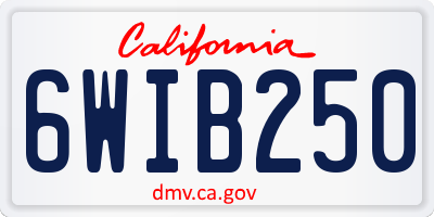 CA license plate 6WIB250