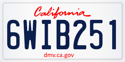 CA license plate 6WIB251