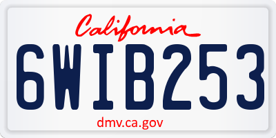 CA license plate 6WIB253