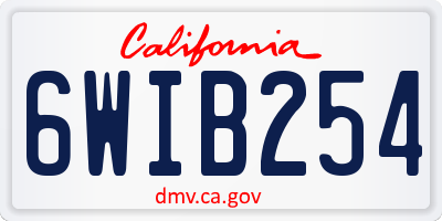 CA license plate 6WIB254