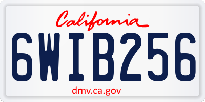 CA license plate 6WIB256