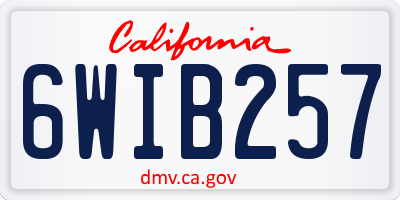 CA license plate 6WIB257