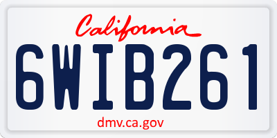CA license plate 6WIB261
