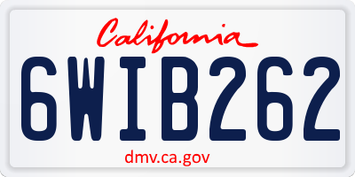 CA license plate 6WIB262