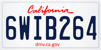 CA license plate 6WIB264