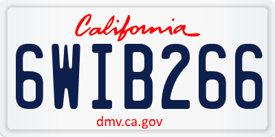 CA license plate 6WIB266
