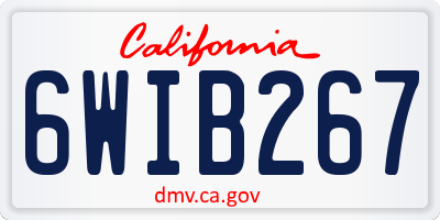 CA license plate 6WIB267
