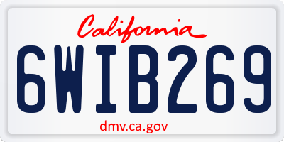 CA license plate 6WIB269