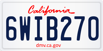 CA license plate 6WIB270