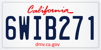 CA license plate 6WIB271