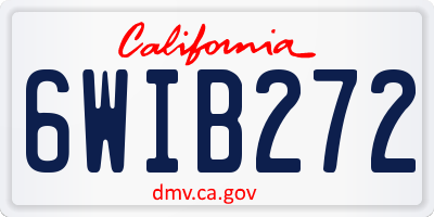 CA license plate 6WIB272