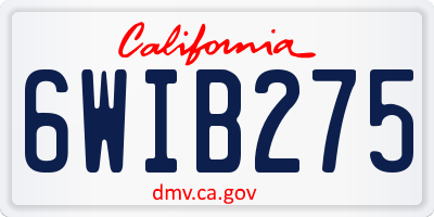 CA license plate 6WIB275