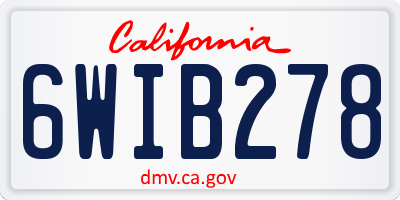 CA license plate 6WIB278