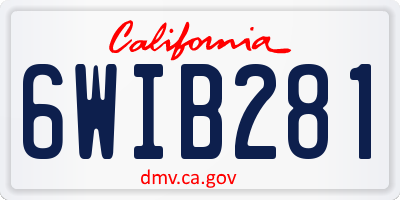 CA license plate 6WIB281