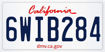 CA license plate 6WIB284