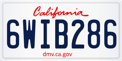 CA license plate 6WIB286