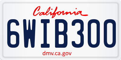 CA license plate 6WIB300