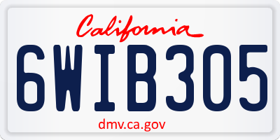 CA license plate 6WIB305