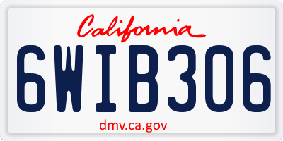 CA license plate 6WIB306