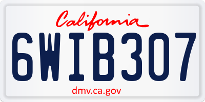CA license plate 6WIB307