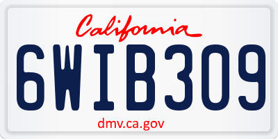 CA license plate 6WIB309