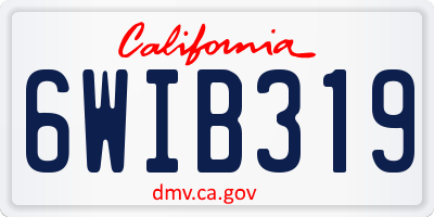 CA license plate 6WIB319