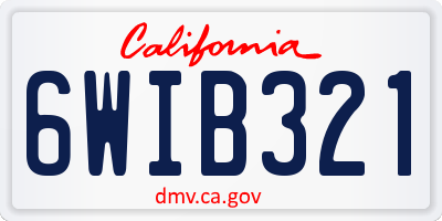 CA license plate 6WIB321