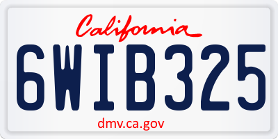 CA license plate 6WIB325