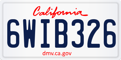CA license plate 6WIB326