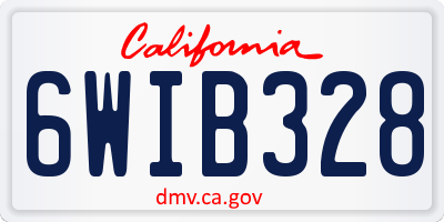 CA license plate 6WIB328
