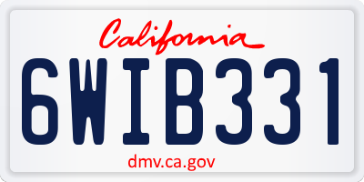 CA license plate 6WIB331
