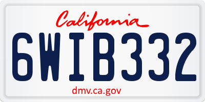 CA license plate 6WIB332