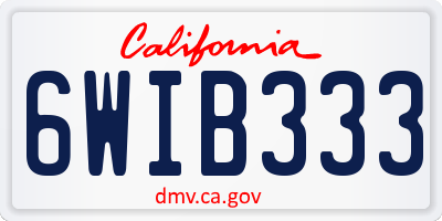 CA license plate 6WIB333