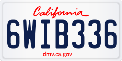CA license plate 6WIB336