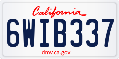 CA license plate 6WIB337