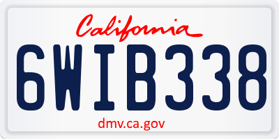 CA license plate 6WIB338