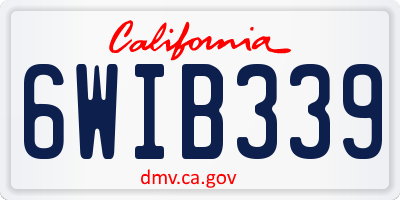 CA license plate 6WIB339