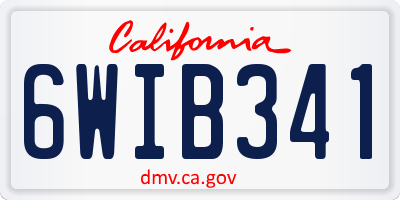 CA license plate 6WIB341