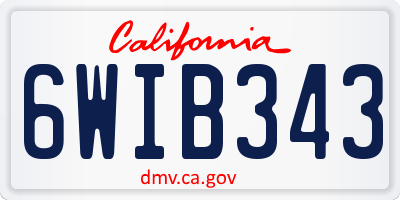 CA license plate 6WIB343