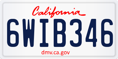 CA license plate 6WIB346