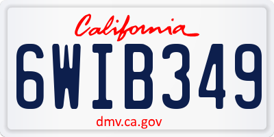 CA license plate 6WIB349