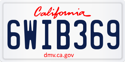 CA license plate 6WIB369
