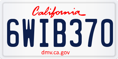 CA license plate 6WIB370