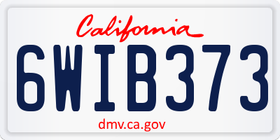 CA license plate 6WIB373