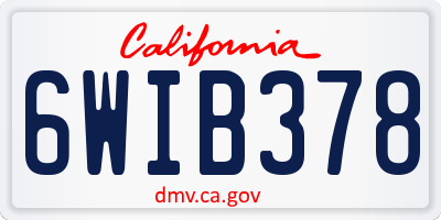 CA license plate 6WIB378