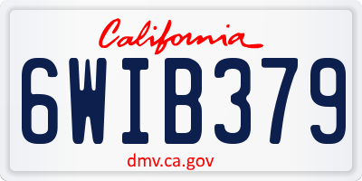 CA license plate 6WIB379